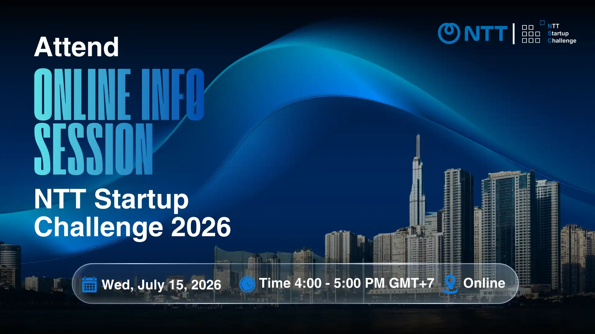 NTT Startup Challenge 2026 online info session poster